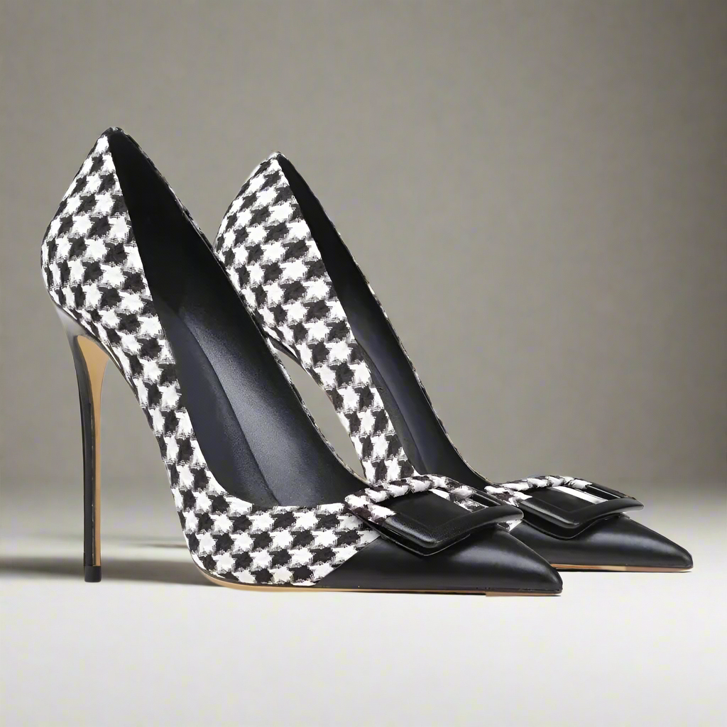 Chika Black & White High Heels
