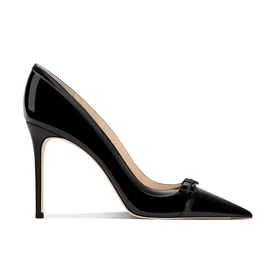 Celine Light Black Bow-tie Heels