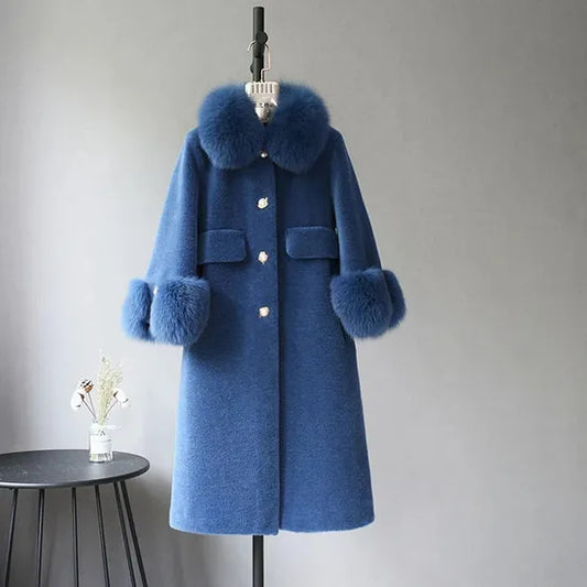 Lilliana Natural Fox Blue Fur Coat