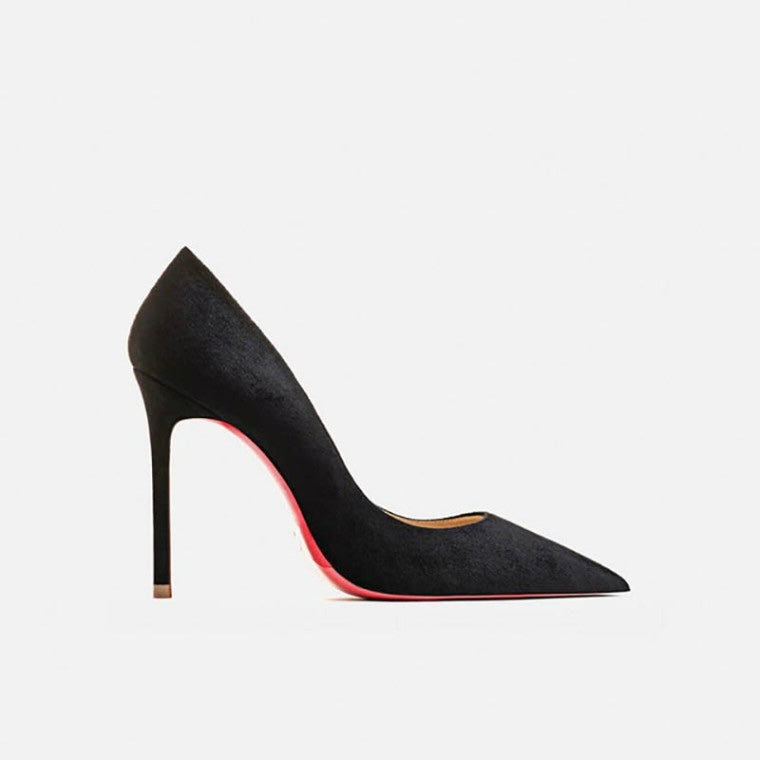 Tabitha Flock Black Heels