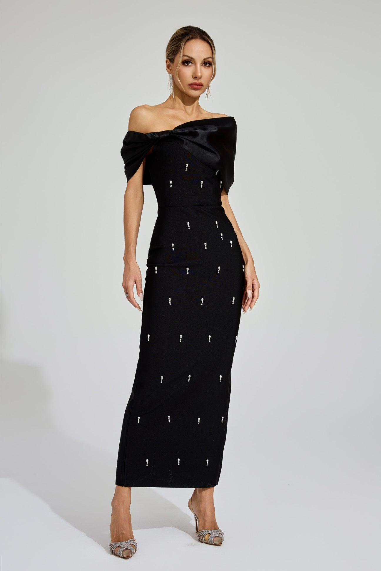 Mandisa Black Diamond Bandage Maxi Dress
