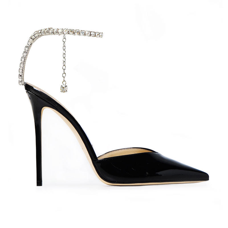 Charisma Black Patent Slingback Sandals
