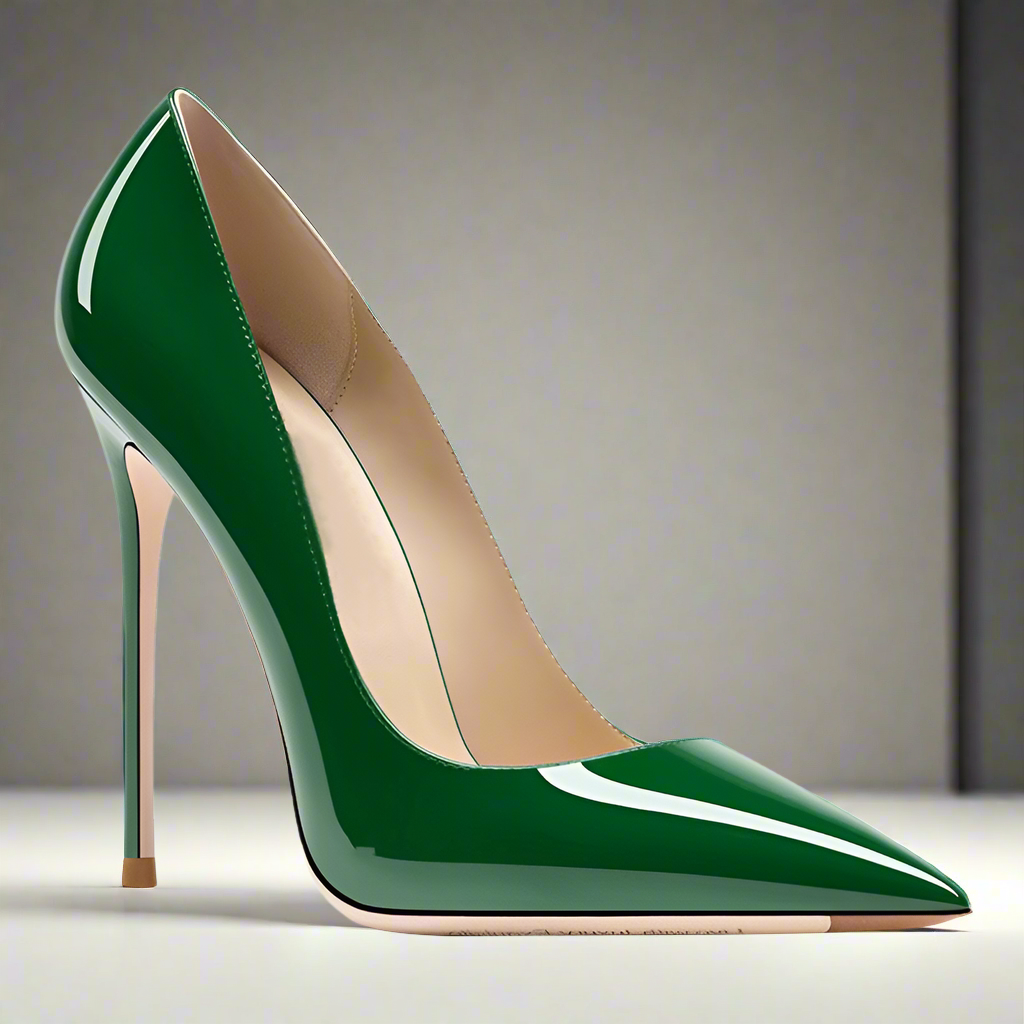 Tatianna Dark Green Beige Bottom Heels