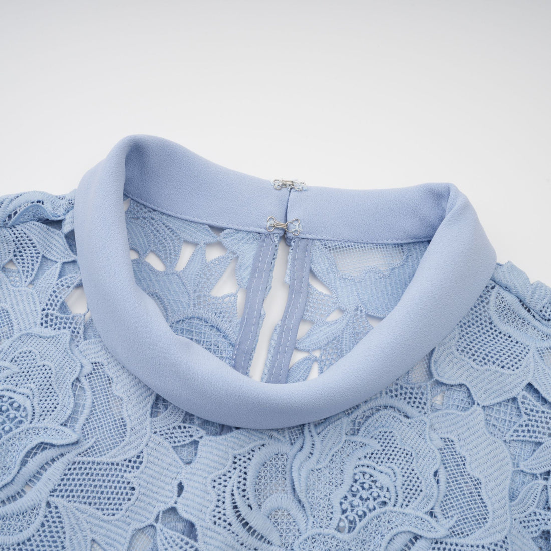 Ailani Blue Floral Applique Lace Midi Dress