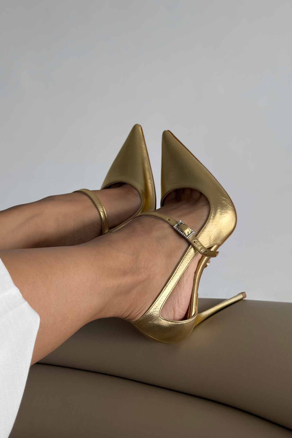 Olori Gold Crinkled Heels