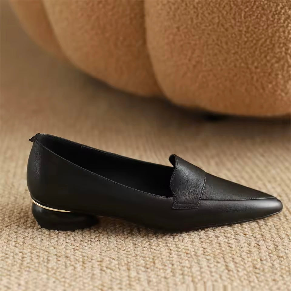 Callie Leather Flat Pointed Pumps