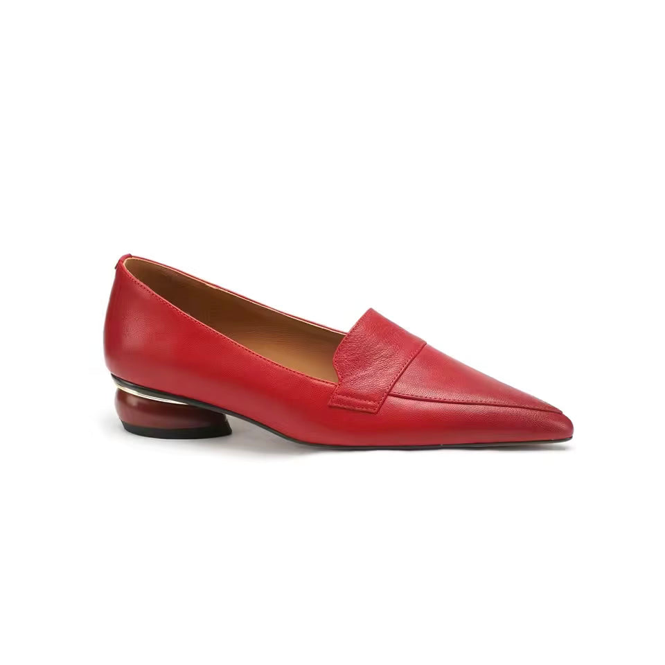 Callie Leather Flat Pointed Pumps