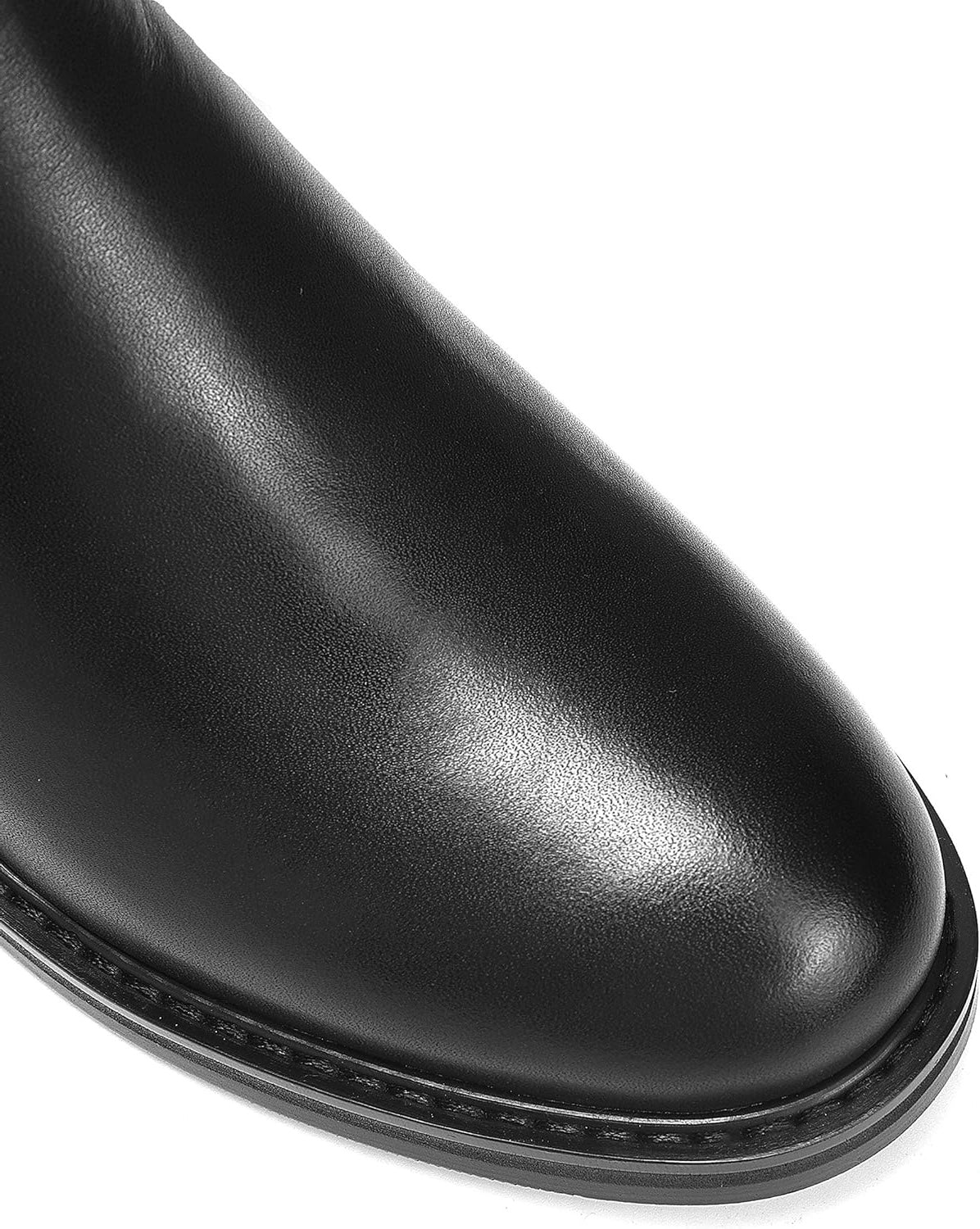 Renee Black Flat Thigh High Boots