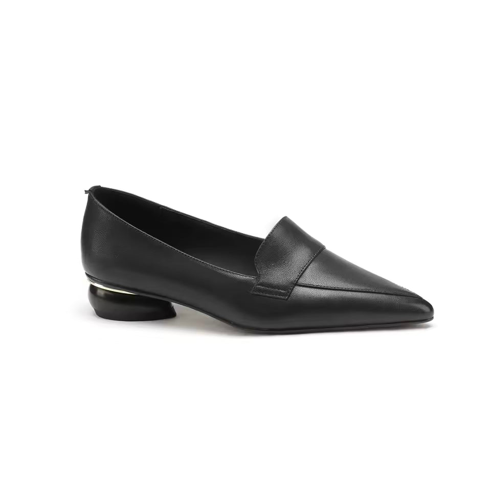 Callie Leather Flat Pointed Pumps