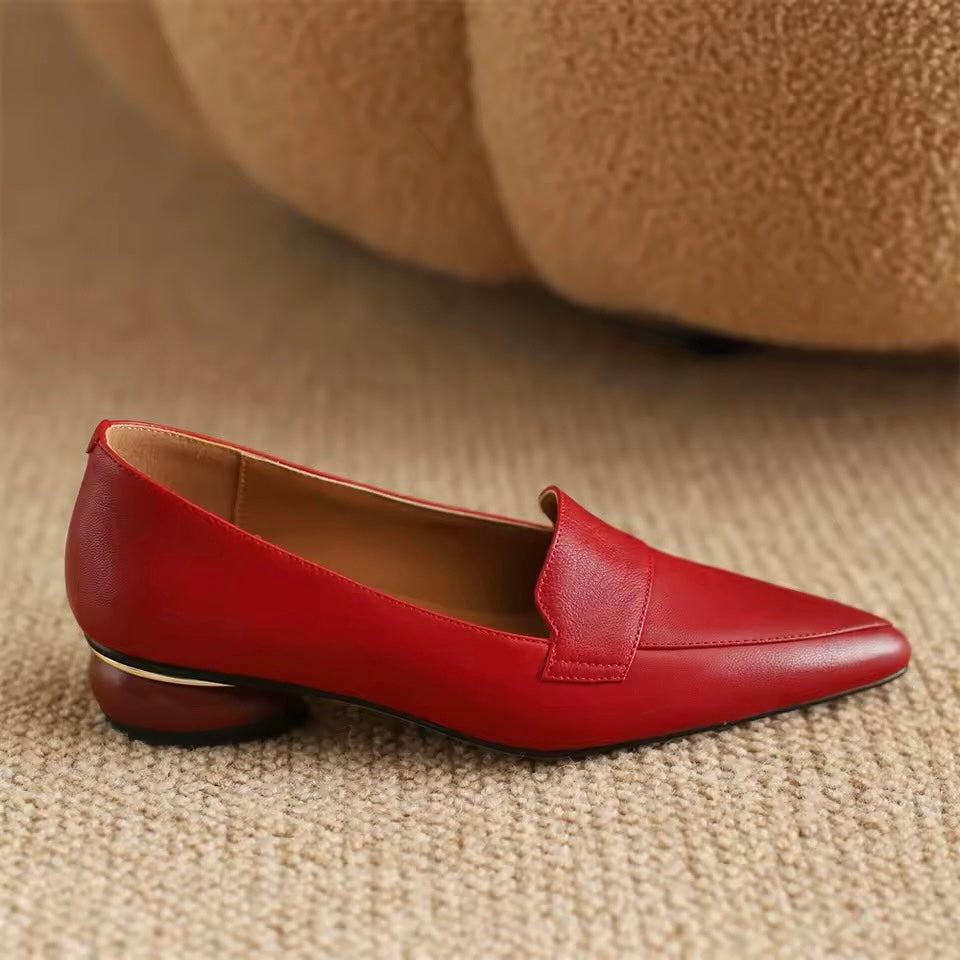 Callie Leather Flat Pointed Pumps
