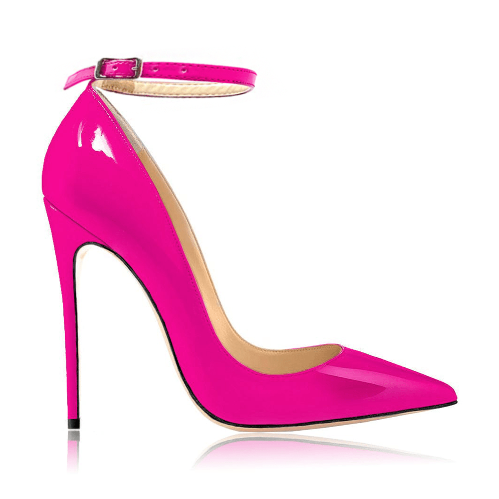 Gabriella Pink Strap Patent Leather Heels