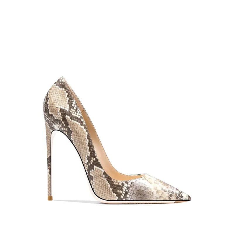 Shalom Nude-Brown Animal Print Heels