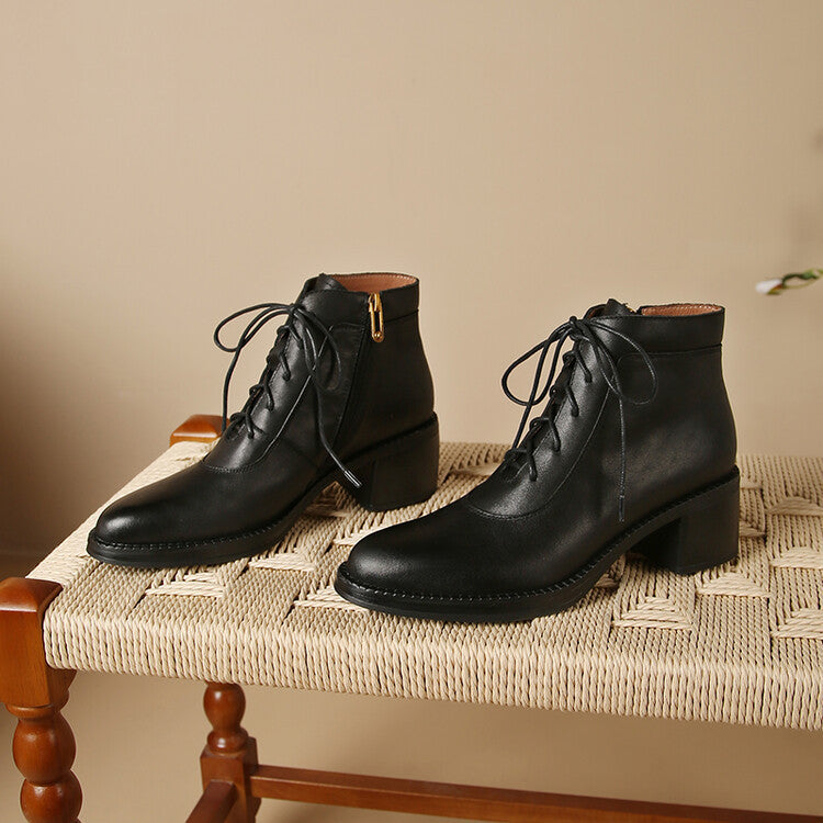 Esther Round-Toe Block Heel Boots
