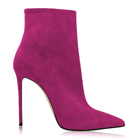 Nala Flock Pink Ankle Boots