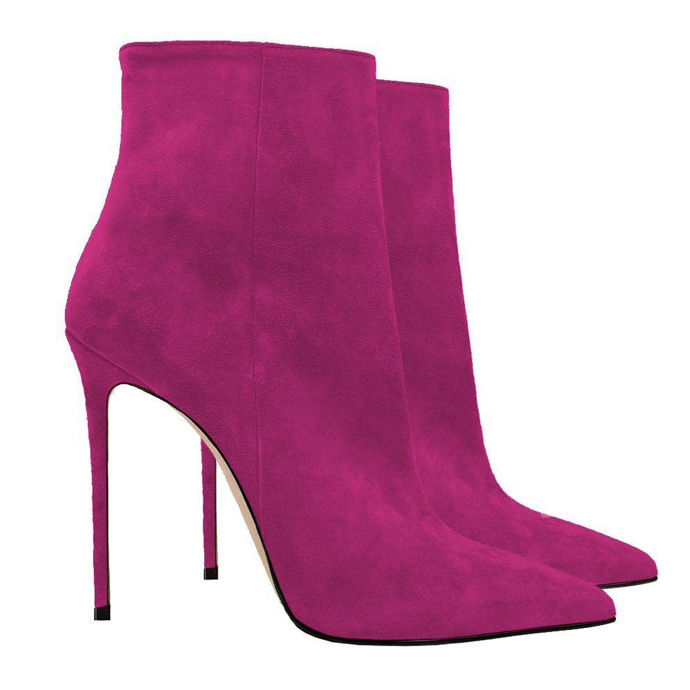 Nala Flock Pink Ankle Boots