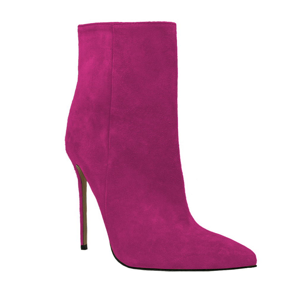 Nala Flock Pink Ankle Boots