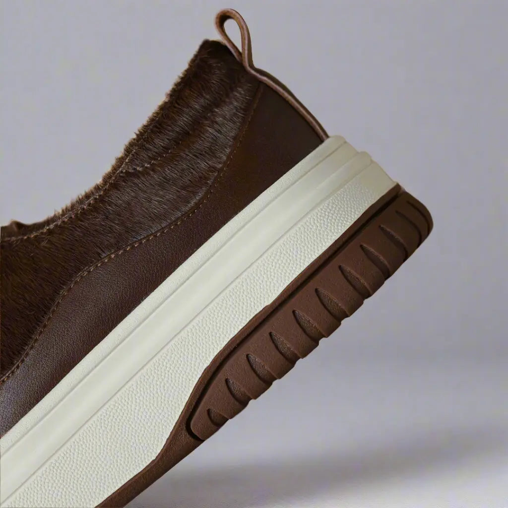 Monalisa Brown Leather Sneaker - Queen Sheila Brand