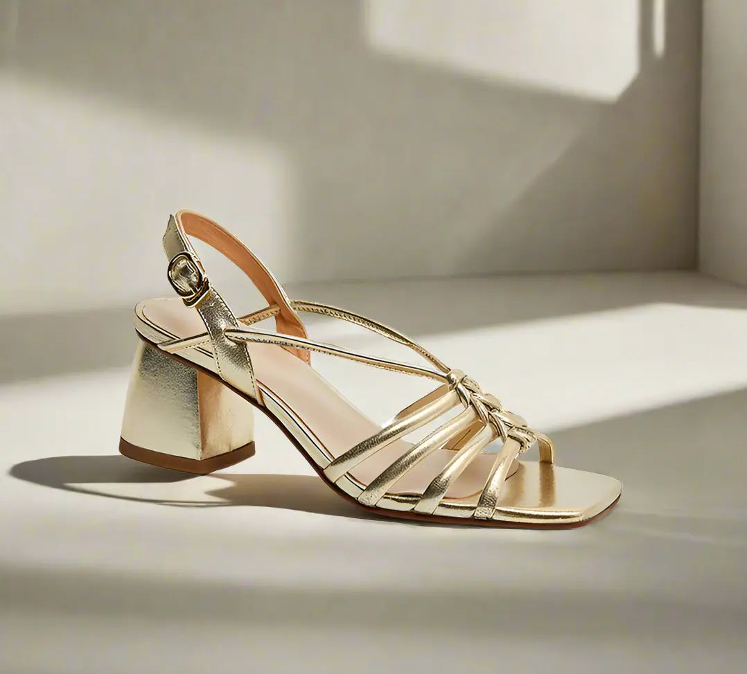 Jasmine Gold Open Toe Flat Sandal - Queen Sheila Brand