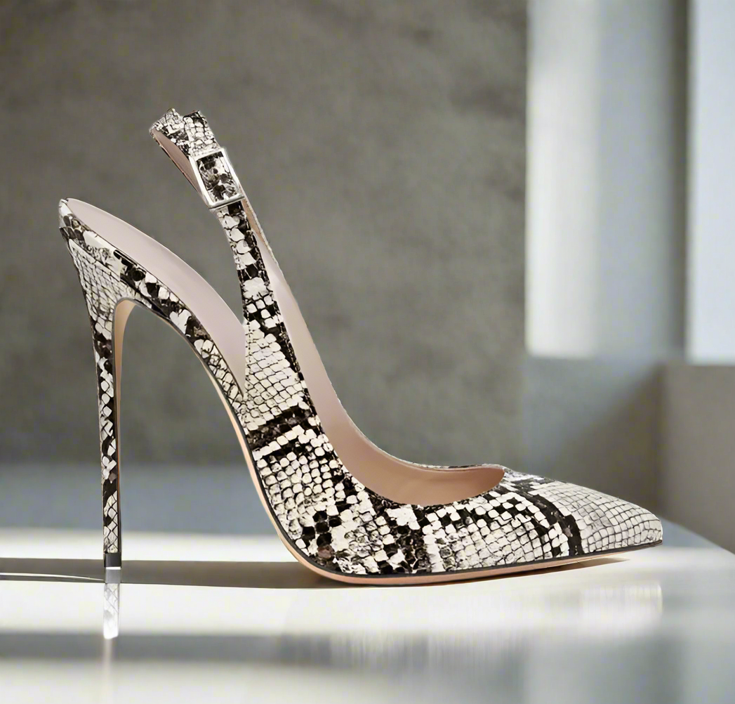 Eve Python Print Slingback Sandals
