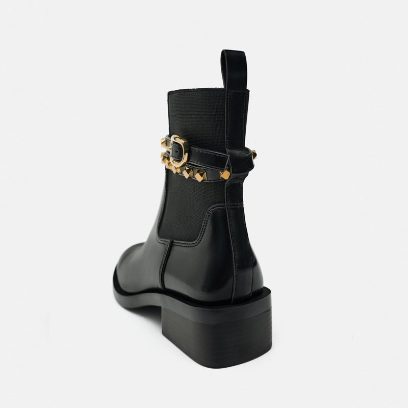 Eunice Ankle-strap Chunky Heel Boots