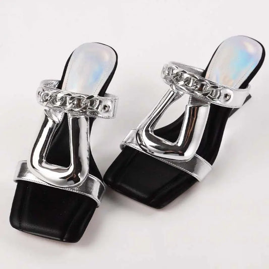 Praise Silver Open Toe Sandals - Queen Sheila Brand