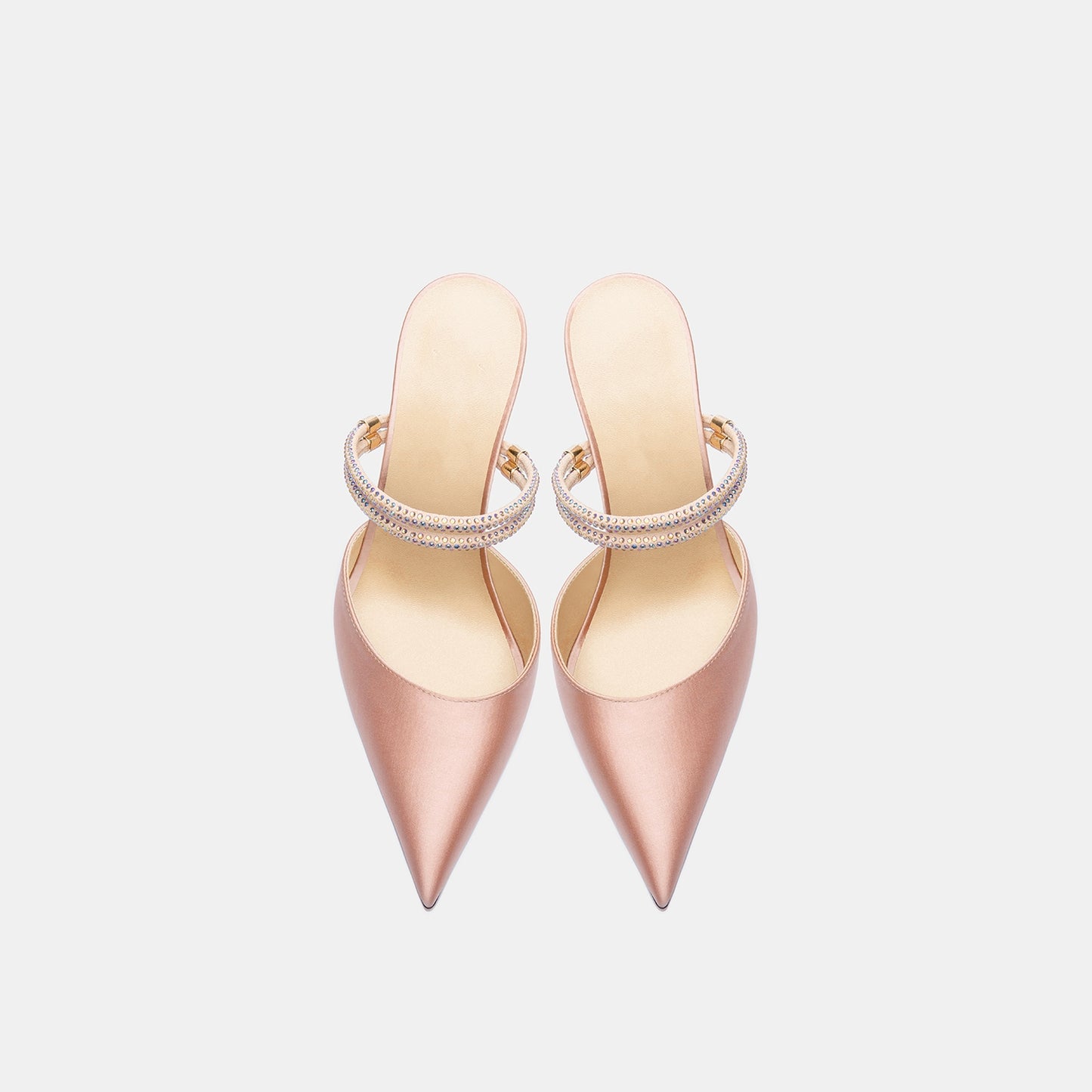 Julia Champagne Satin Mule Heels