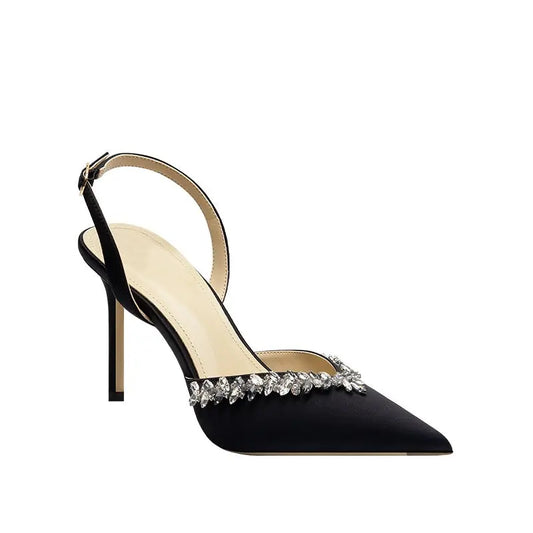 Fantasia Black Slingback Sandals - Queen Sheila Brand