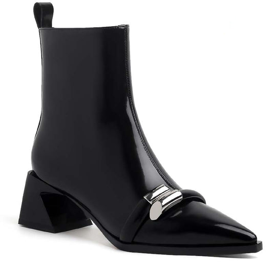 Ember Black Mid-Square Heel Boots
