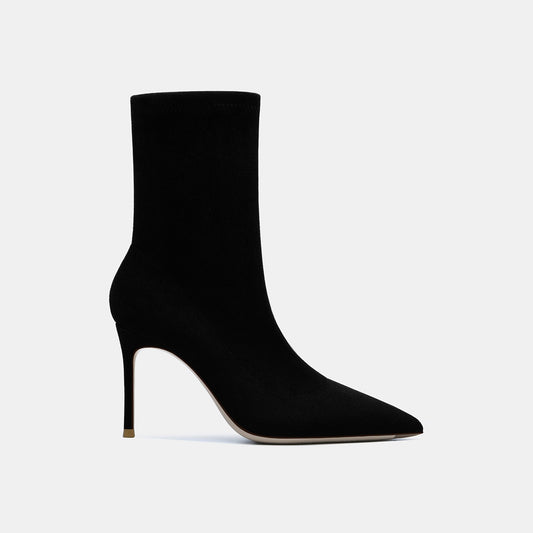 Daisy Black Mid-Calf Leather Boots