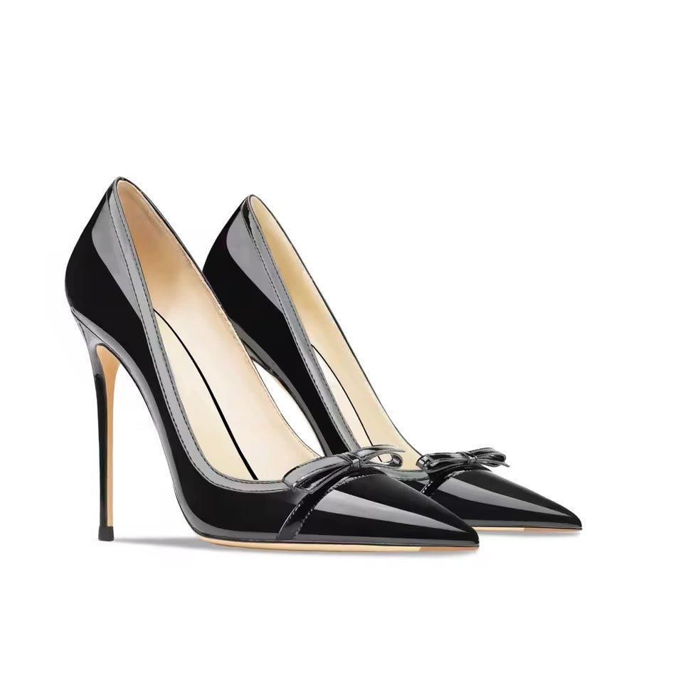 Celine Light Black Bow-tie Heels