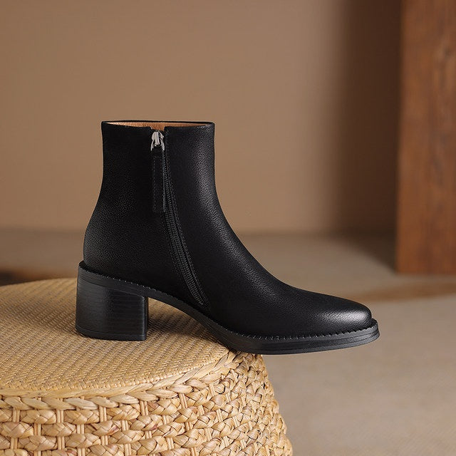 Anna Brown Leather Ankle Boot