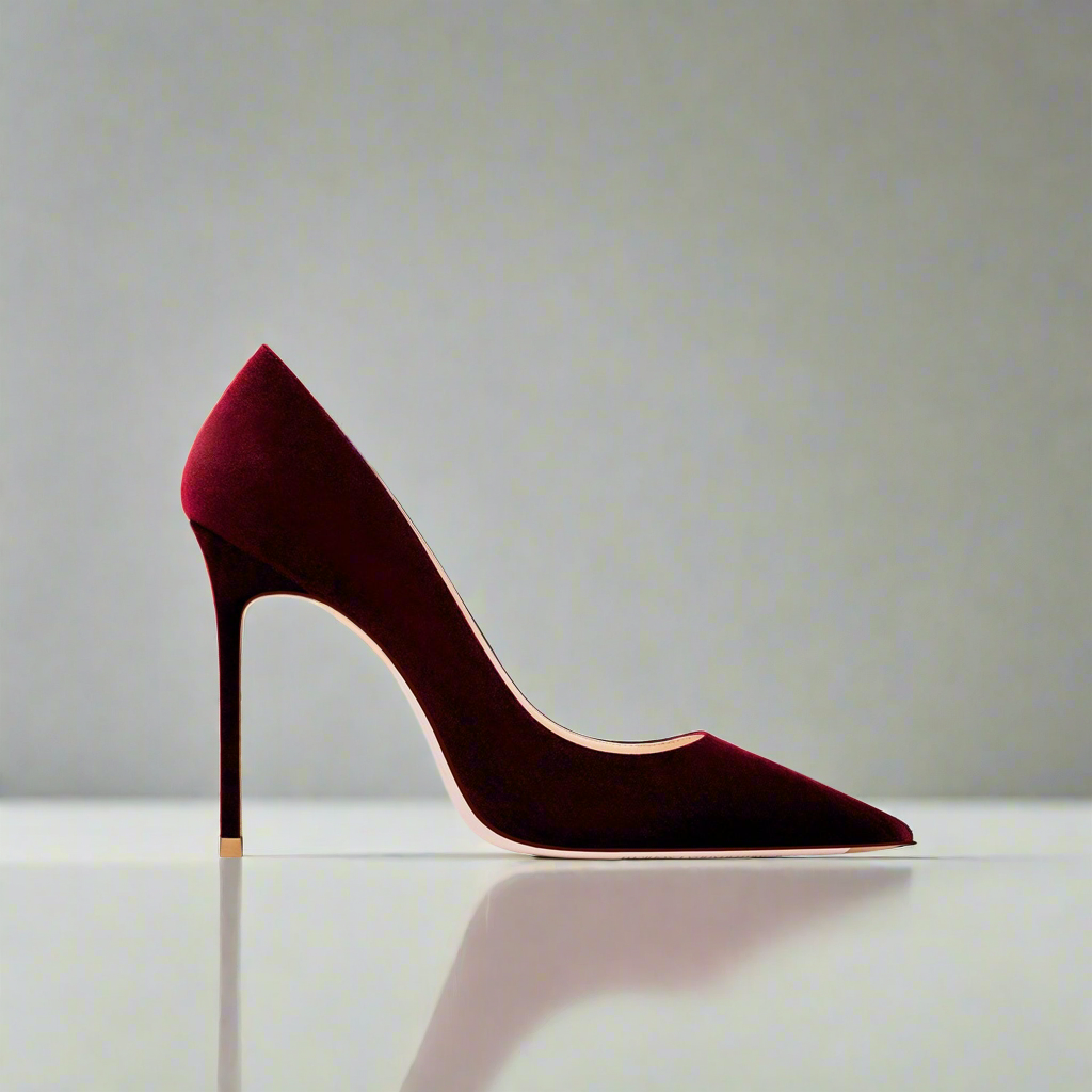 Tabitha Flannel Claret Heels