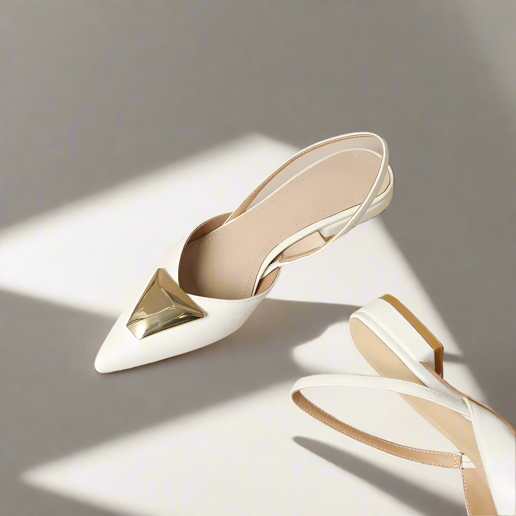 Majorie White Flat Sandals