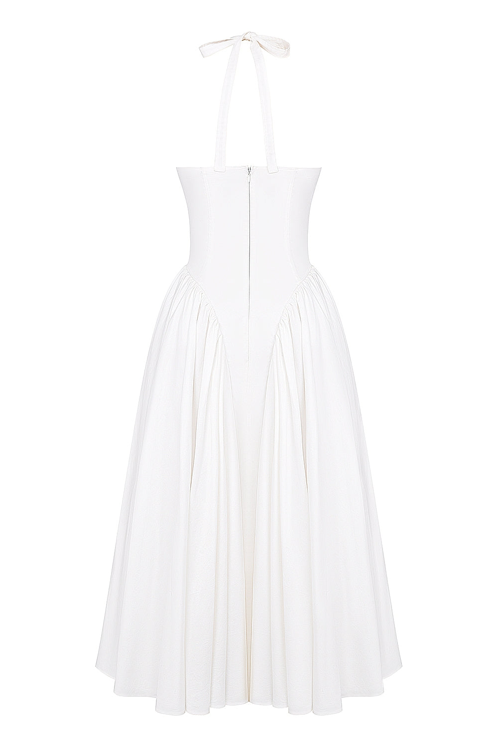 Amani White Halter Midi Dress