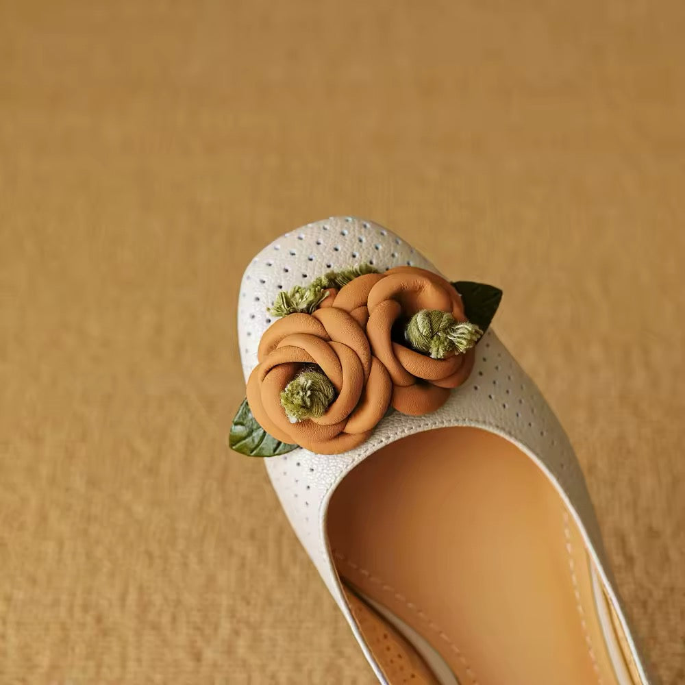 Leticia Apricot Flat Slingback Sandals