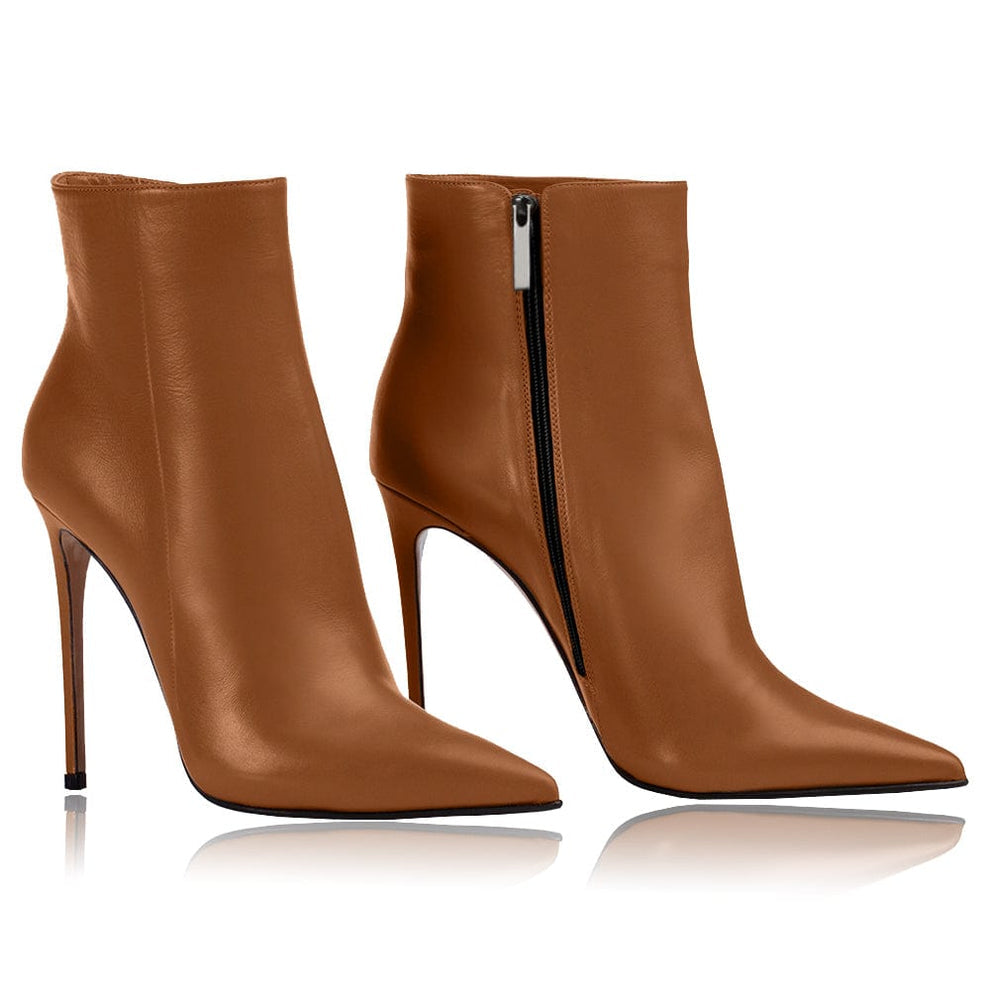 Nala Brown Leather Ankle Boots