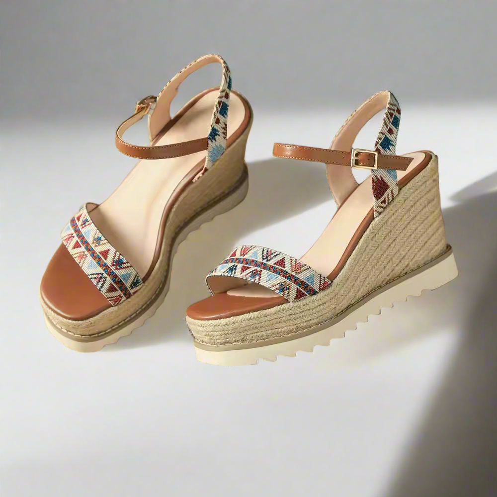 Bonga Brown Wedge Sandals