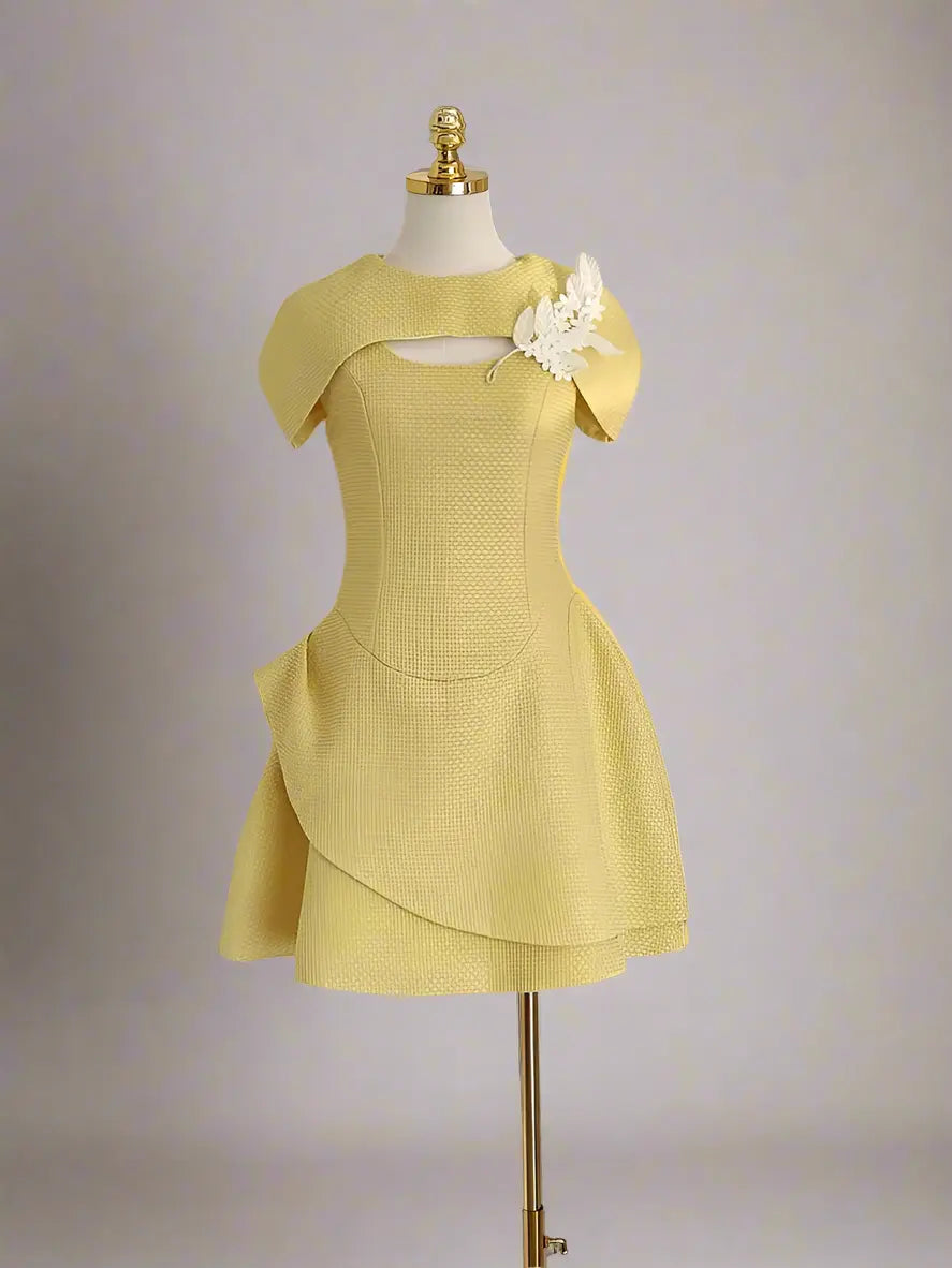 Aasta Mustard Tweed Dress   Queen Sheila Brand