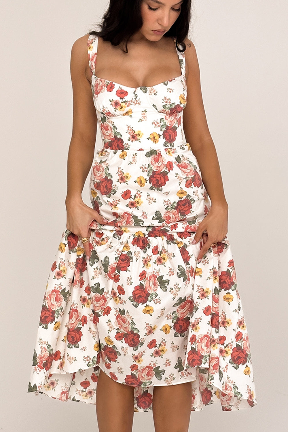 Raphaelle Rose Print Midi Sundress