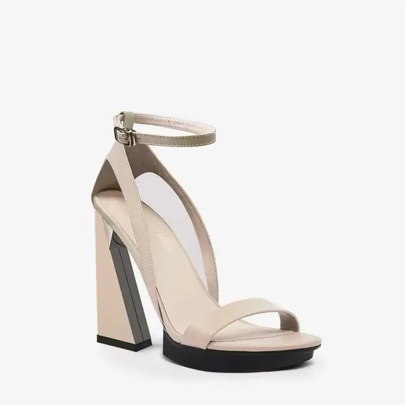 Amanda Apricot Peep Toe Sandals   Queen Sheila Brand