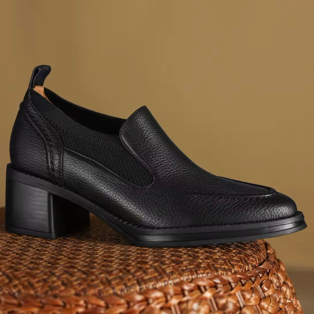 Katherine Black Leather Loafers