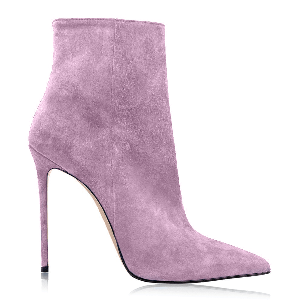 Nala Flock Lilac Ankle Boots