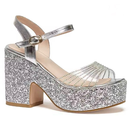 Stella Silver Platform Sandals
