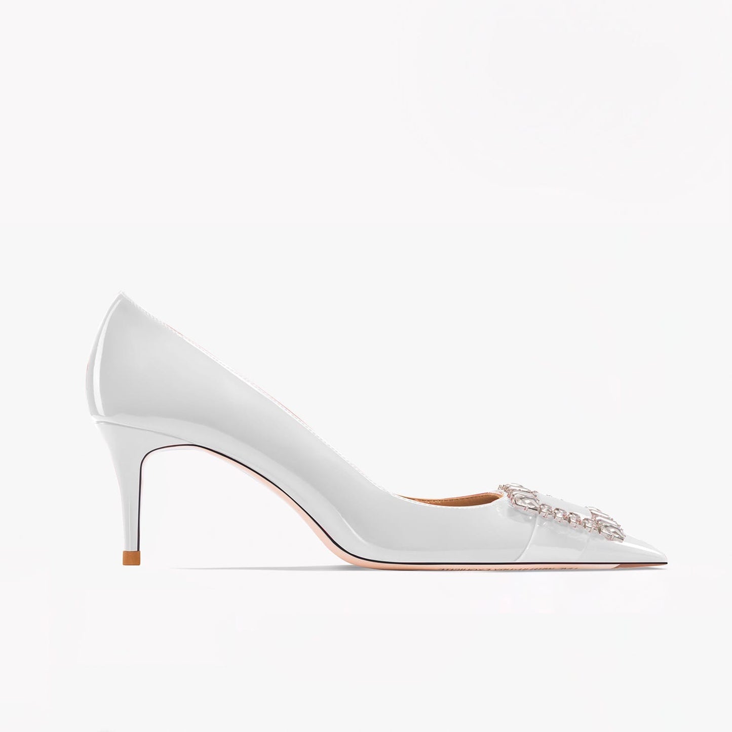 Micaela White Crystal Pump Heels