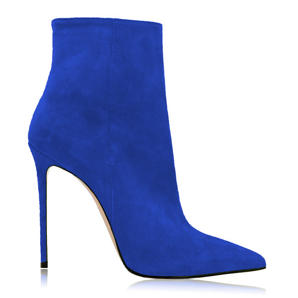 Nala Flock Blue Ankle Boots
