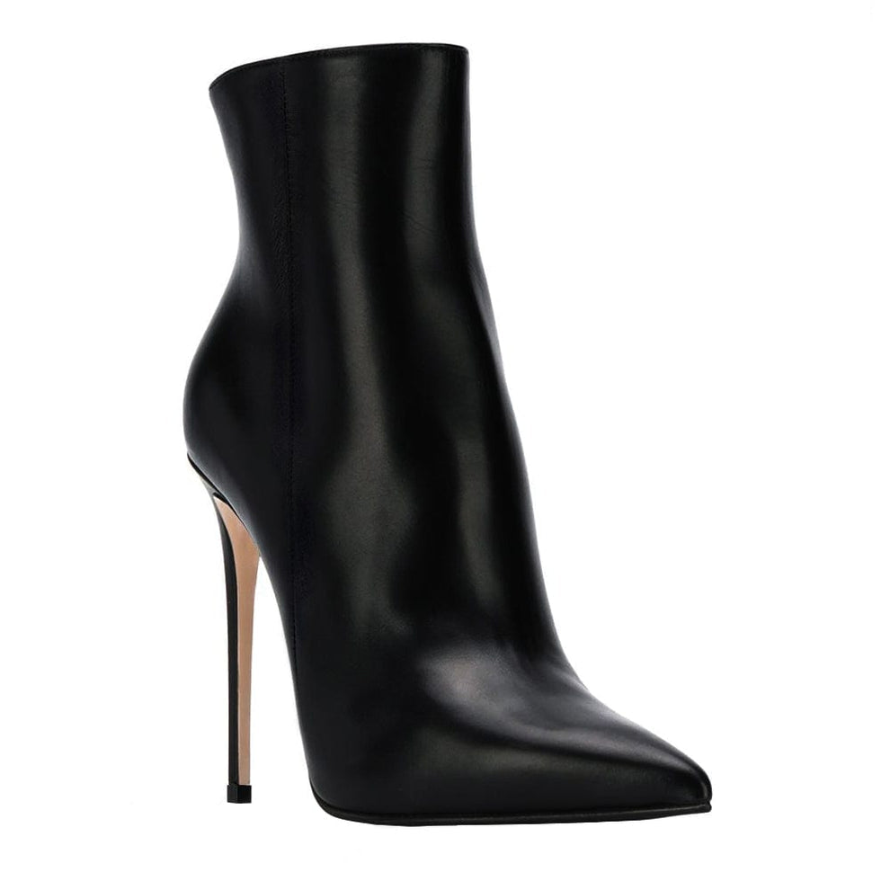 Nala Black Leather Ankle Boots