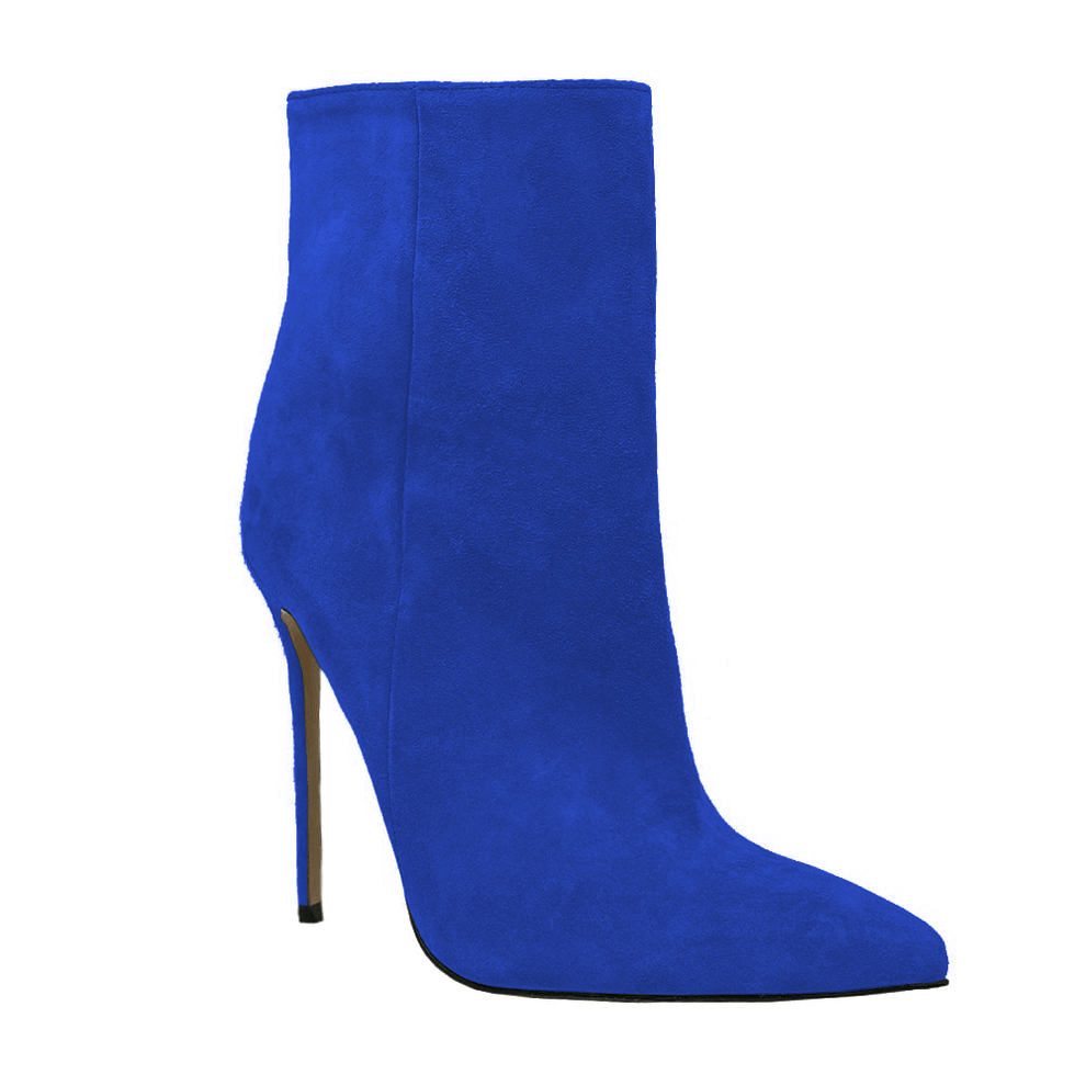 Nala Flock Blue Ankle Boots