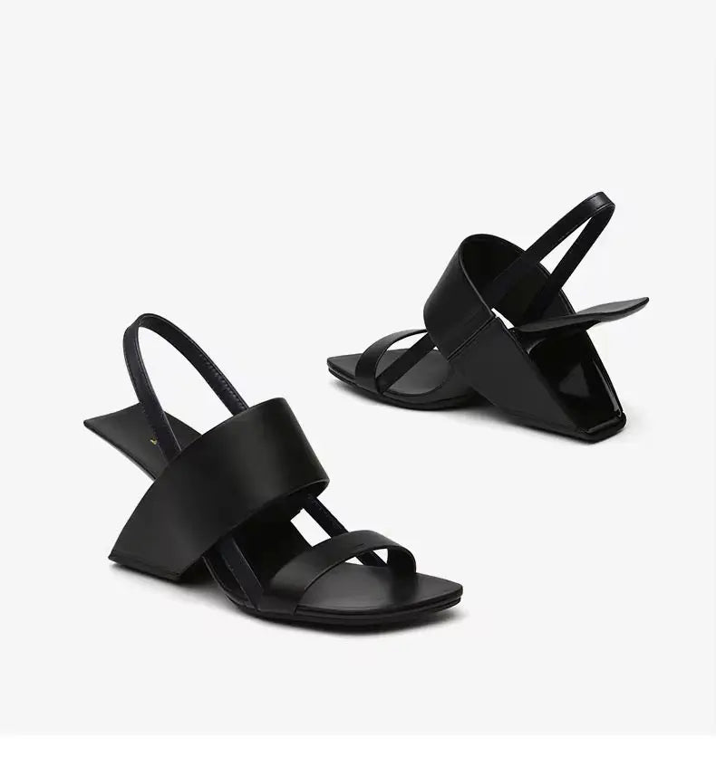 Pam Black Open Toe Sandals   Queen Sheila Brand