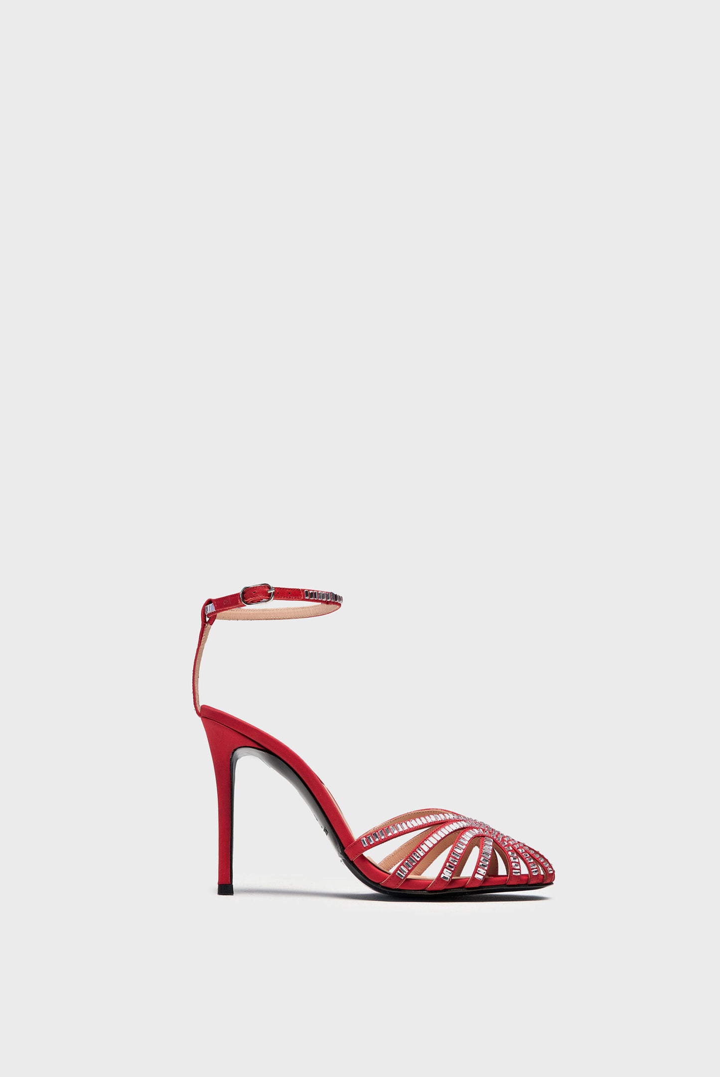 Stephanie Red Crystal Embellished Sandals