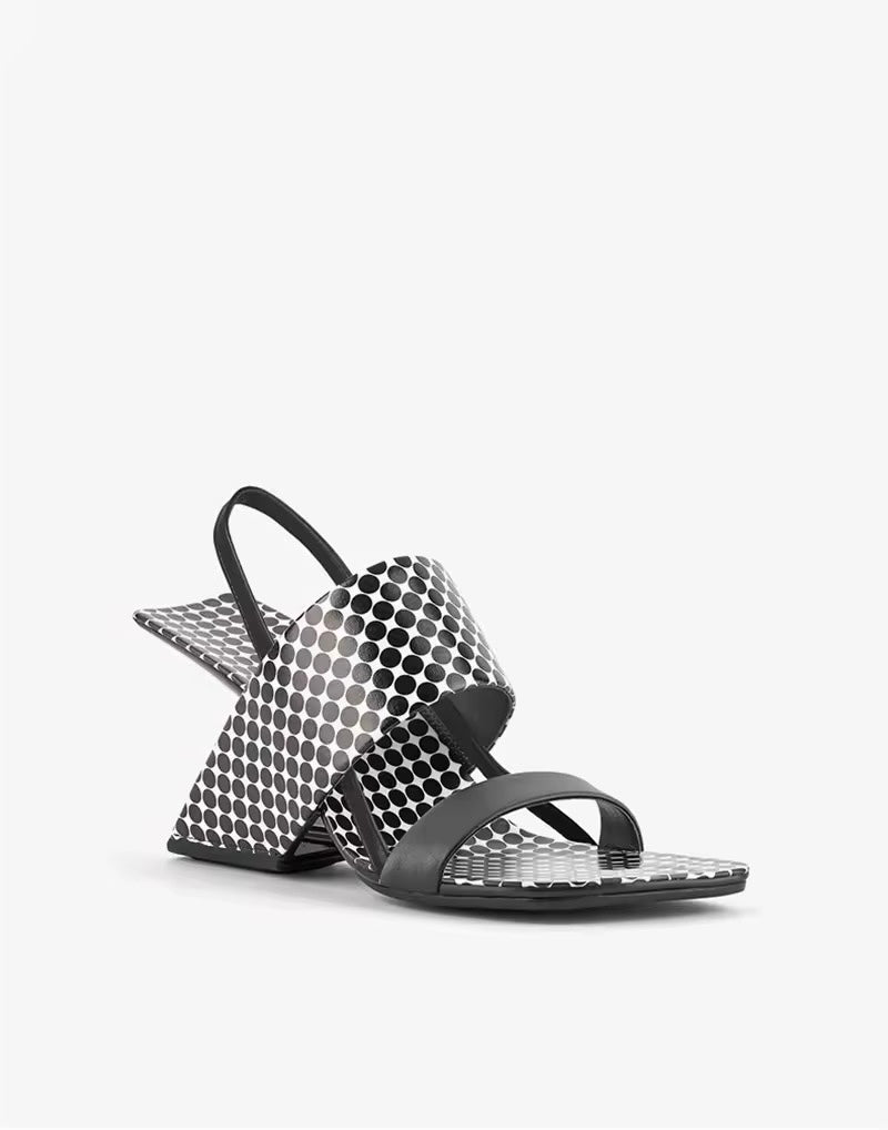 Pam Polka Dot Square Toe Sandals